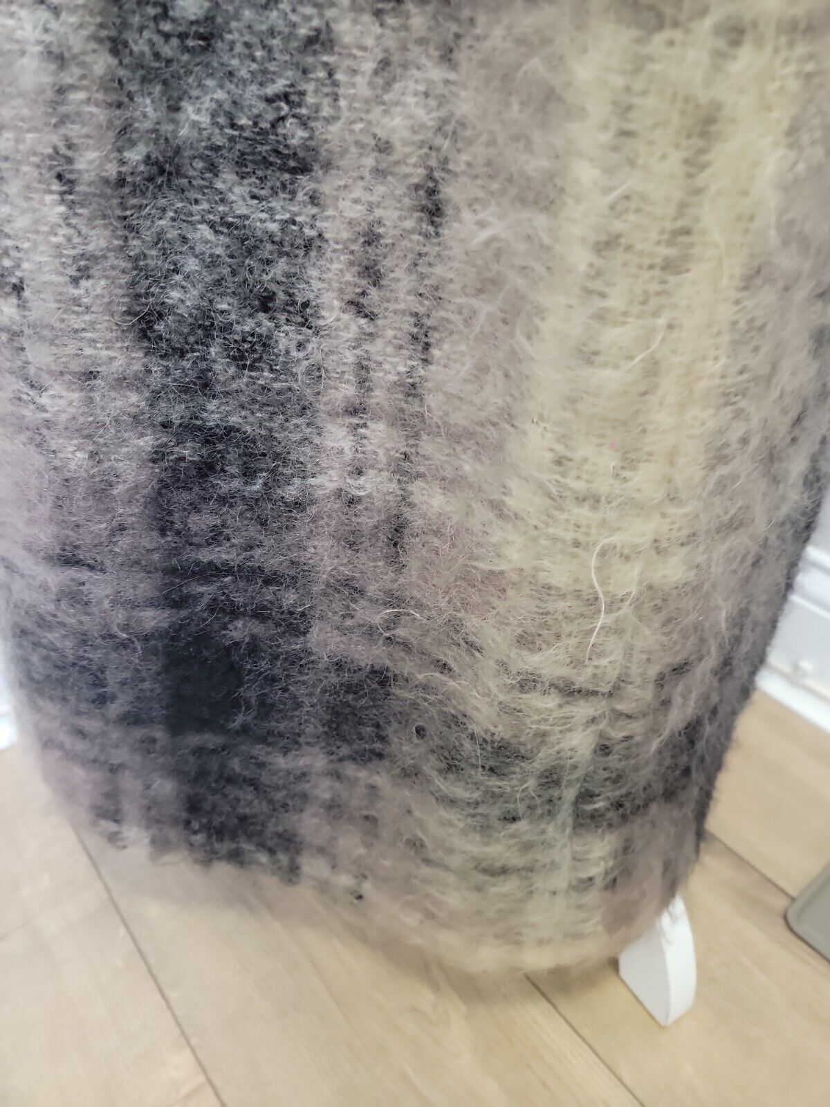 Vintage Mohair Pure New Wool Long Plaid Skirt - Fresh Stock Dated March 2026