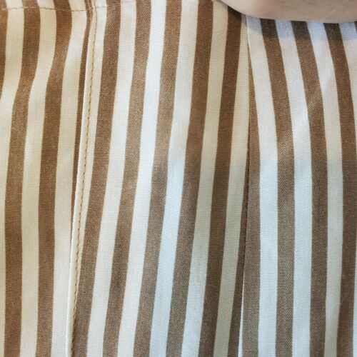 Vintage 90s Womens Small Striped Maxi Skirt Tan White Elastic Waist Pleated - Fresh Stock Dated February 2026