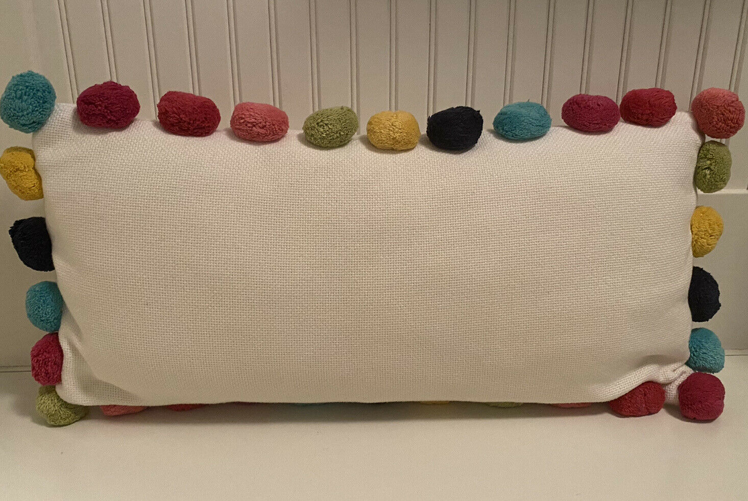 Pottery Barn Teen Pom Pom Organic Pillow Cover With Insert 12