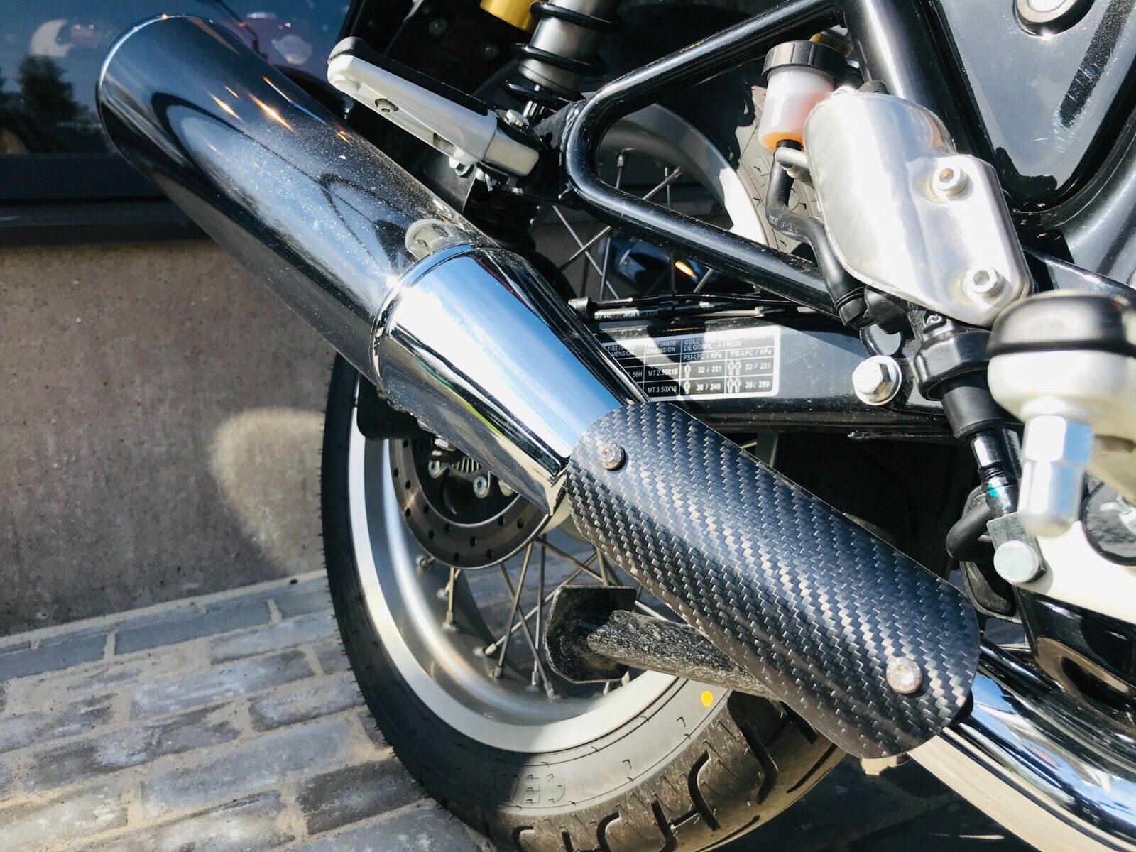 Exhaust Heatshield Carbon Fiber 3 For Motorcycle, Universal w/ Clamps and Bolts - Fresh Stock Dated February 2026