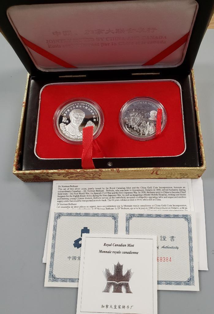 1998 China Canada 2-1ozt Silver Comm Coin 60th Anniv Arrival of Dr Bethune 13962 - Fresh Stock Dated February 2026