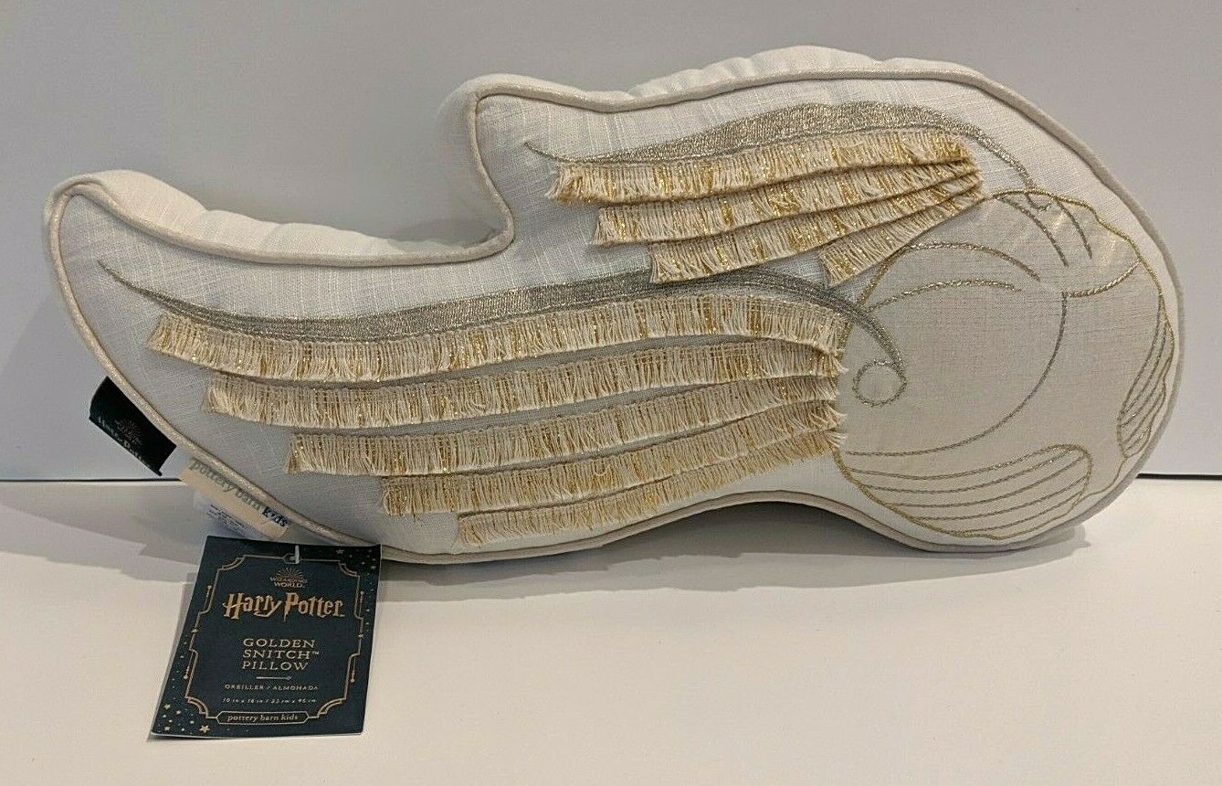 NEW GOLDEN SNITCH SHAPED PILLOW Harry Potter POTTERY BARN KIDS - Fresh Stock Dated January 2026