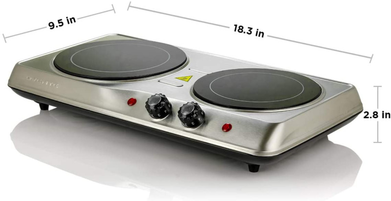 Estufa Cocina Electrica De1-2 Hornillas Portatil Para Casa Apartamento Campament - Fresh Stock Dated February 2026