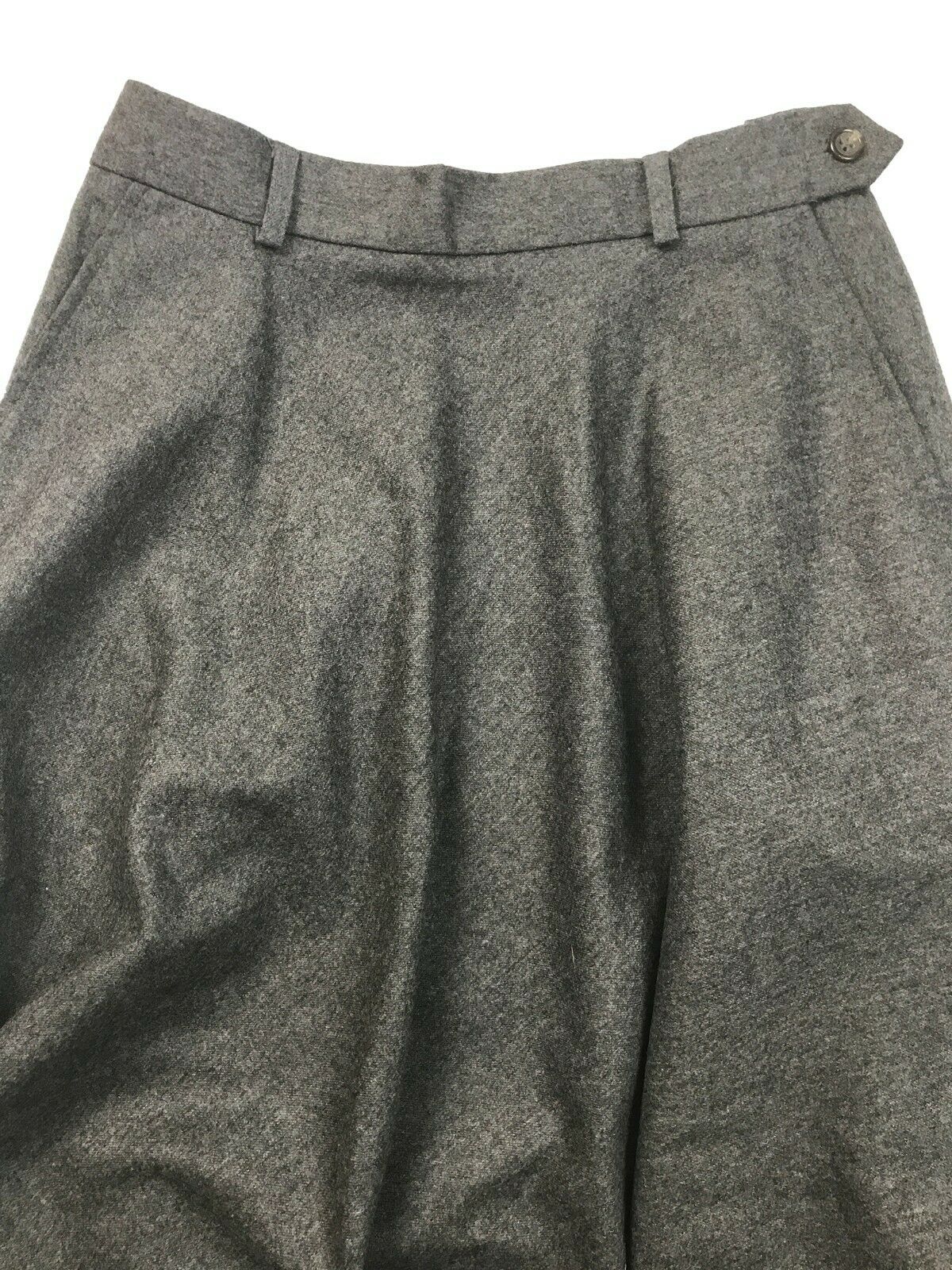 Vintage Women’s Polo Ralph Lauren Gray Wool Unlined Full Skirt w/Pockets Size 10 - Fresh Stock Dated December 2025
