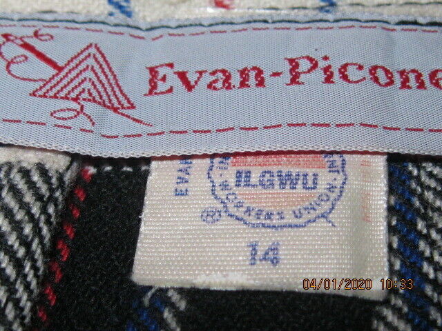 VINTAGE EVAN PICONE WOOL PLEATED BLANKET SKIRT 30 WAIST 27.5 L  VGC - Fresh Stock Dated March 2026