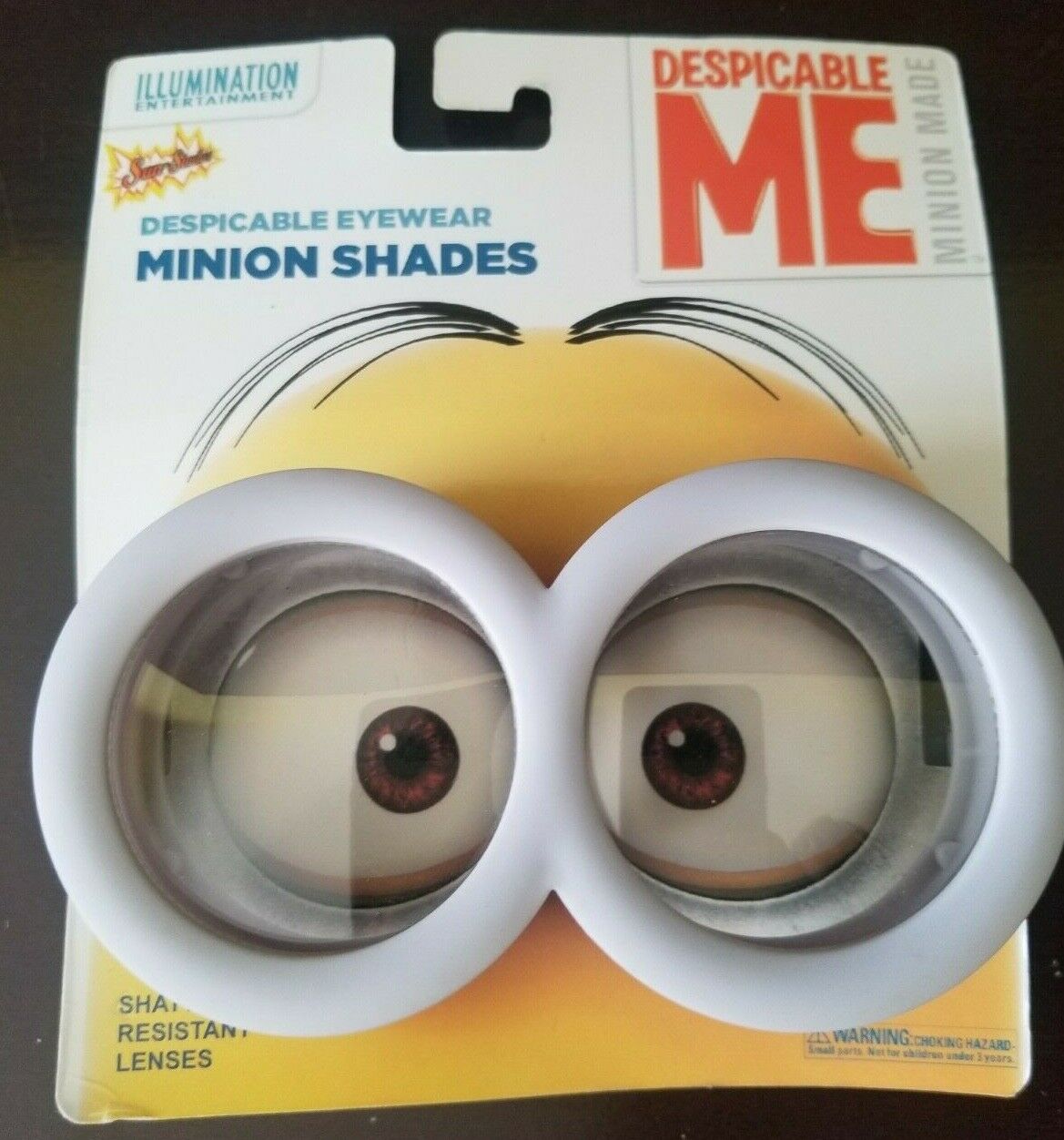 New Despicable Me Eyewear Minion Shades Goggles Mask Costume - Fresh Stock Dated December 2025