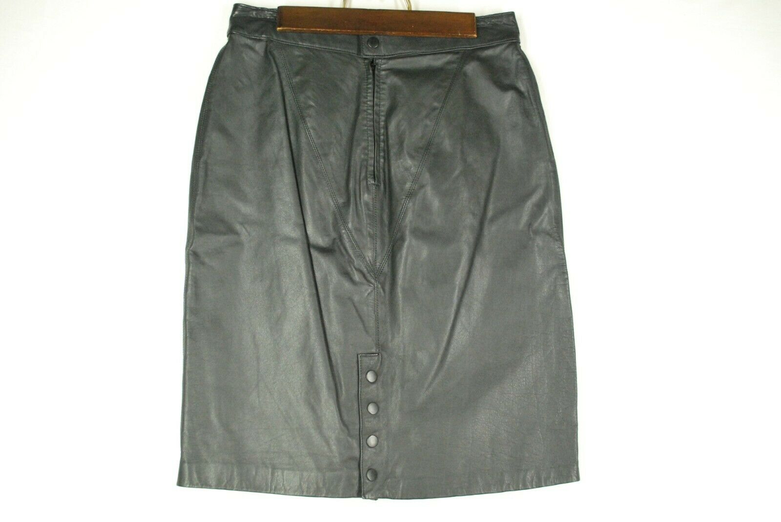 Vintage 90s GIII Black Leather Skirt Womens Hipster Grunge Sexy Midi - Fresh Stock Dated February 2026