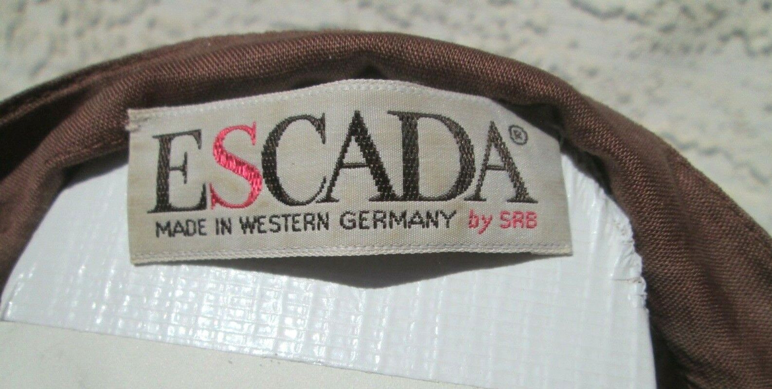 VTG 1980 Escada Skirt Set Boho Linen Brown And Blue Size 4 Made In West Germany - Fresh Stock Dated March 2026
