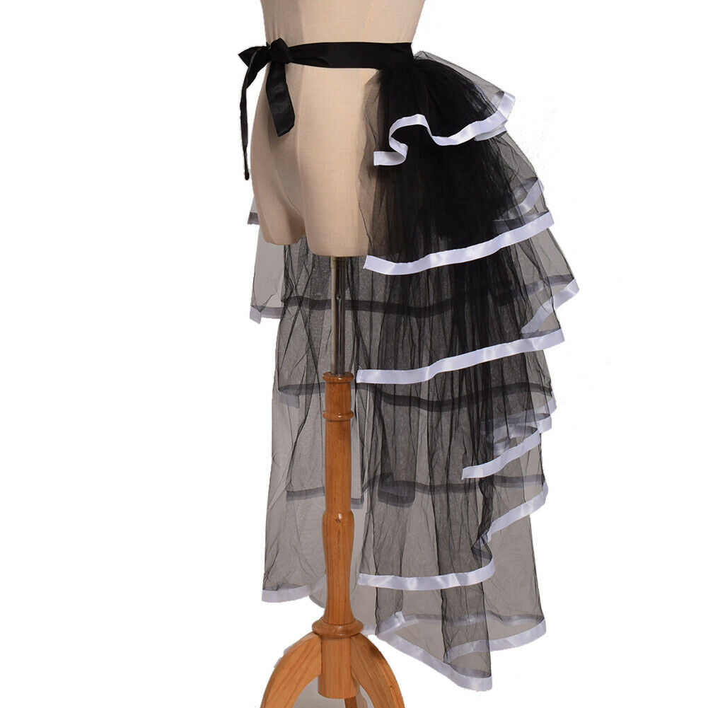 Victorian Steampunk Tie-on Bustle Skirt Gothic Party Tutu Belt Lace Over Skirt - Fresh Stock Dated December 2025