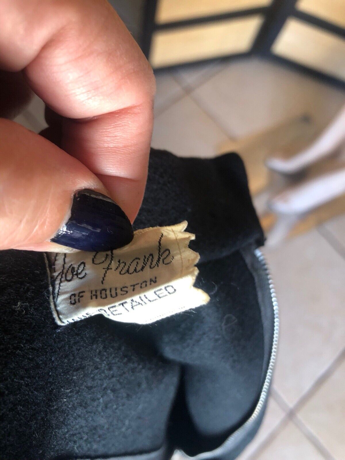 Vintage 1950s Black Felt Full Circle Skirt Red Gold Ribbon Trim XS Western - Fresh Stock Dated March 2026