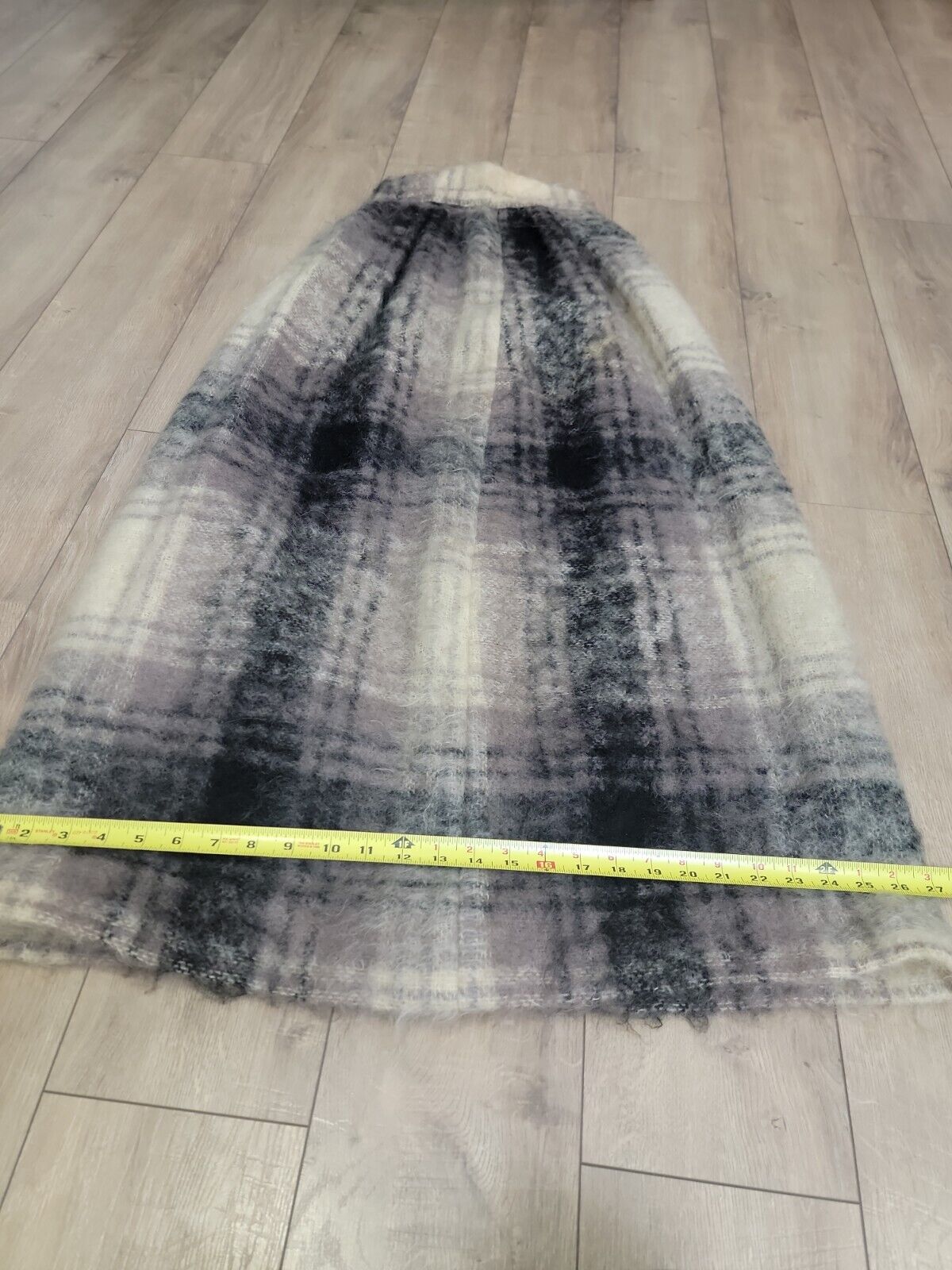 Vintage Mohair Pure New Wool Long Plaid Skirt - Fresh Stock Dated March 2026