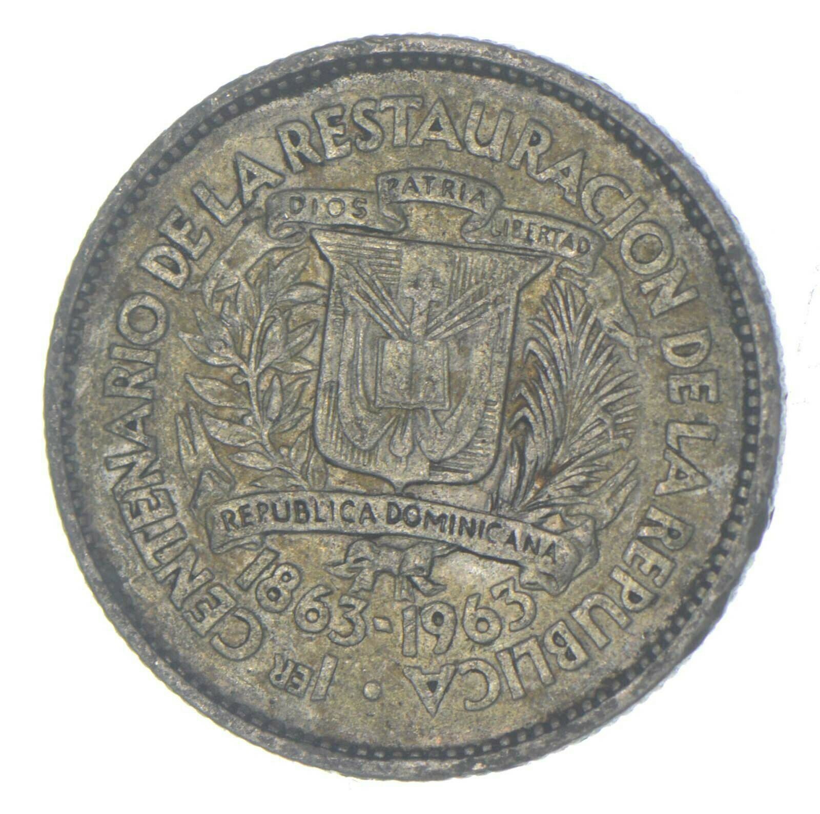 Roughly Size of Dime 1963 Dominican Republic 10 Centavos World Silver Coin *954 - Fresh Stock Dated December 2025