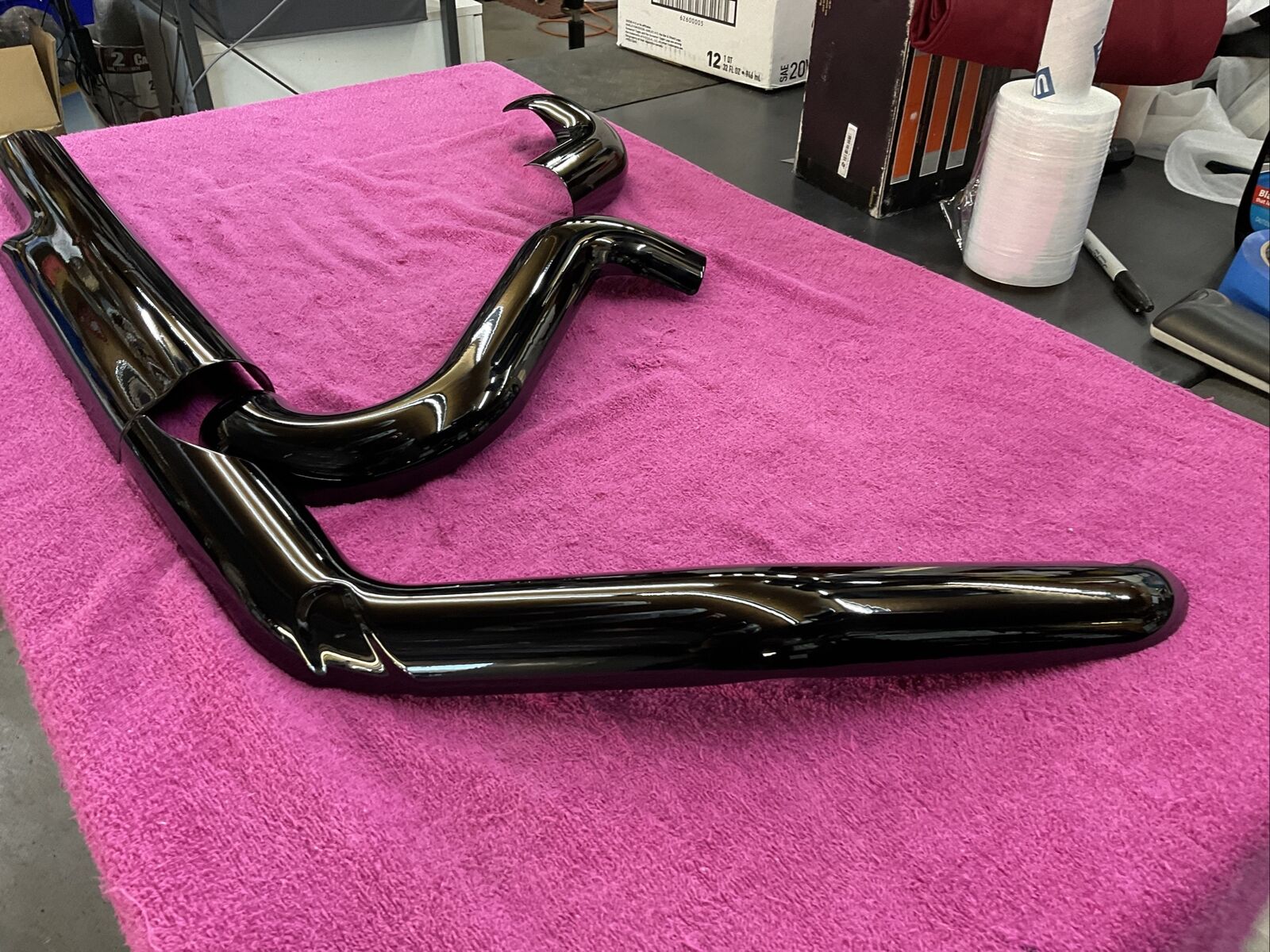 🏍  HARLEY TOURING 2009-2016 TWIN CAM OEM HEADER HEAT SHIELDS GLOSS BLACK 🏍 - Fresh Stock Dated February 2026
