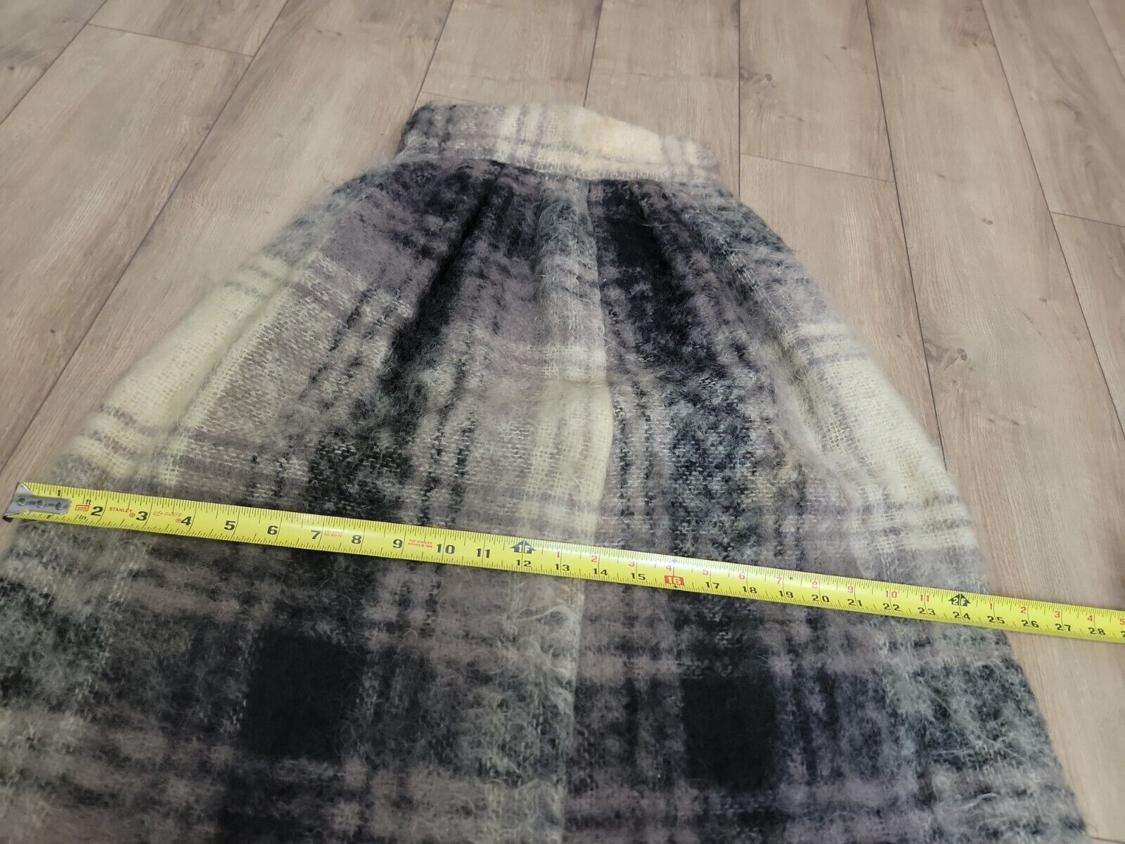 Vintage Mohair Pure New Wool Long Plaid Skirt - Fresh Stock Dated March 2026