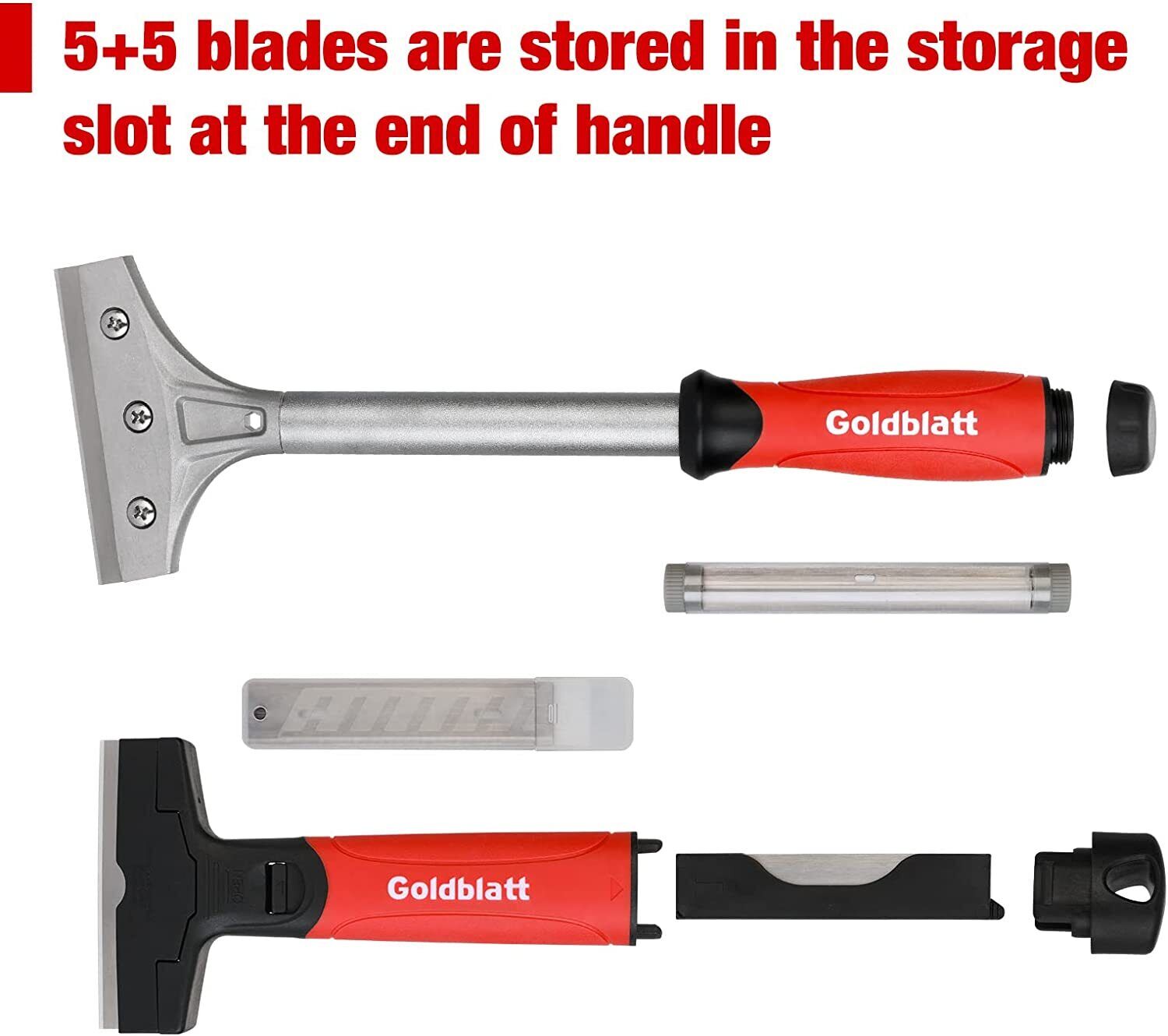 Goldblatt 2PC Razor Blade Scraper Heavy Duty 20PC 4-in Blades Floor Scraper Tool - Fresh Stock Dated February 2026