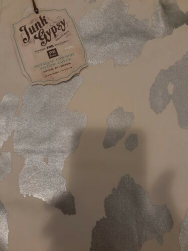 NWT Pottery Barn Teen Junk Gypsy Metallic Faux Cowhide Pillow Cover - Fresh Stock Dated December 2025
