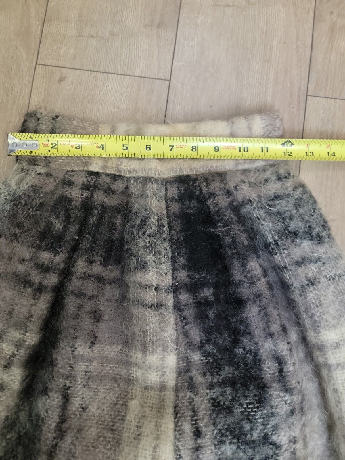 Vintage Mohair Pure New Wool Long Plaid Skirt - Fresh Stock Dated March 2026