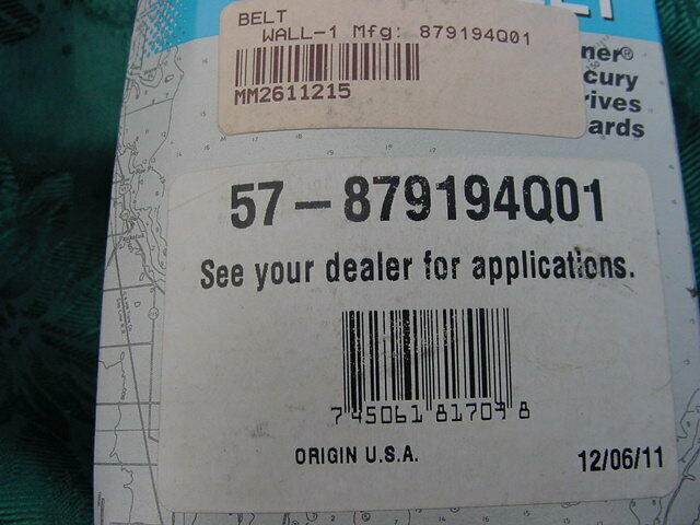 QUICKSILVER SERPINTINE BELT 57-879194Q01 // 8M2009119 MERCRUISER MERCURY !! RARE - Fresh Stock Dated February 2026