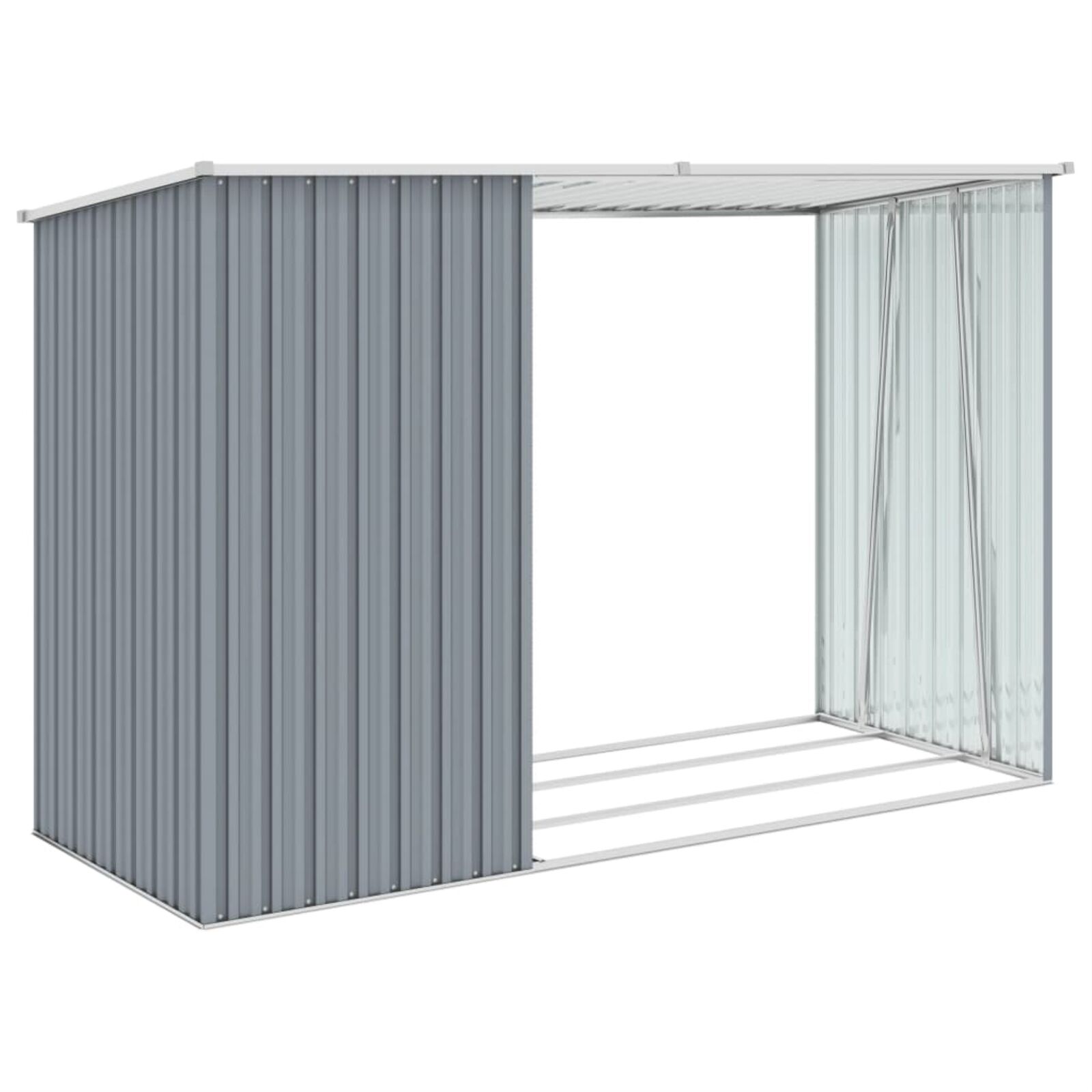 vidaXL Garden Firewood Shed Gray 96.5