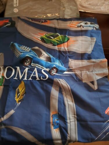 1 Pottery barn kid Hot wheels Cars  PILLOW Organic Sham Cover MONO THOMAS - Fresh Stock Dated December 2025