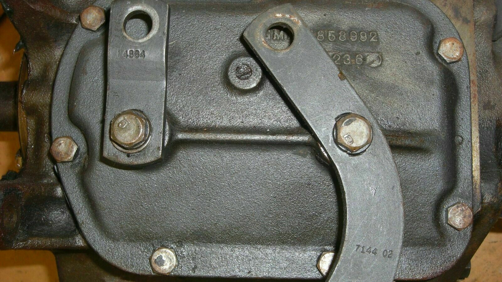 1966 Saginaw GM 3 Speed Transmission w/ Hurst Synchro Loc 3858986 - Fresh Stock Dated December 2025