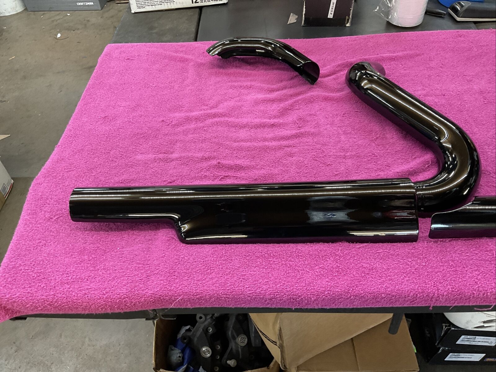 🏍  HARLEY TOURING 2009-2016 TWIN CAM OEM HEADER HEAT SHIELDS GLOSS BLACK 🏍 - Fresh Stock Dated February 2026