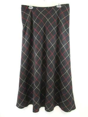 Vintage Liz Claiborne Skirt Gray Beige Red Plaid Wool Lined Long Women's Size 16 - Fresh Stock Dated February 2026