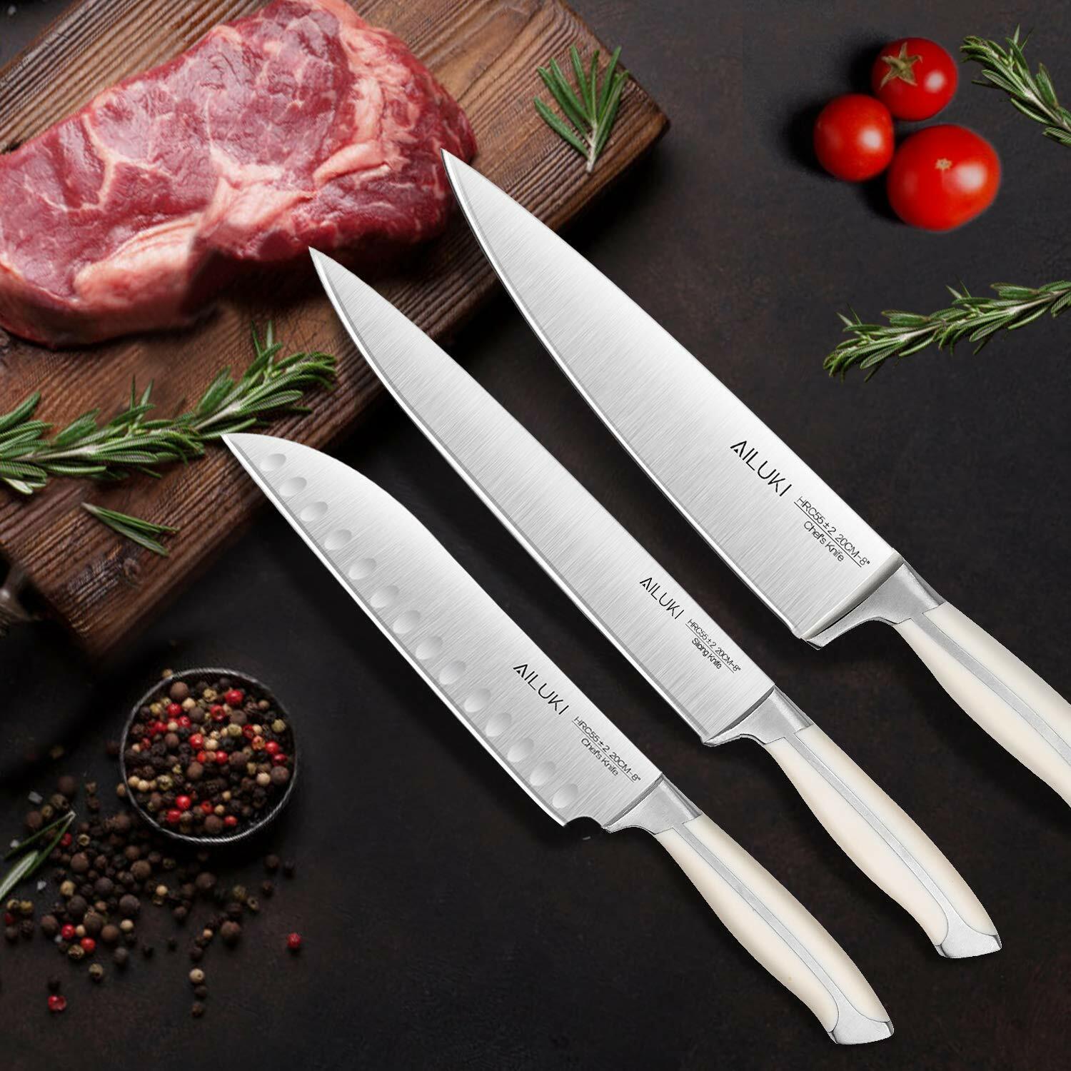 19-Piece Professional Chef Kitchen Knife Set with Block Wooden German Stainless - Fresh Stock Dated February 2026