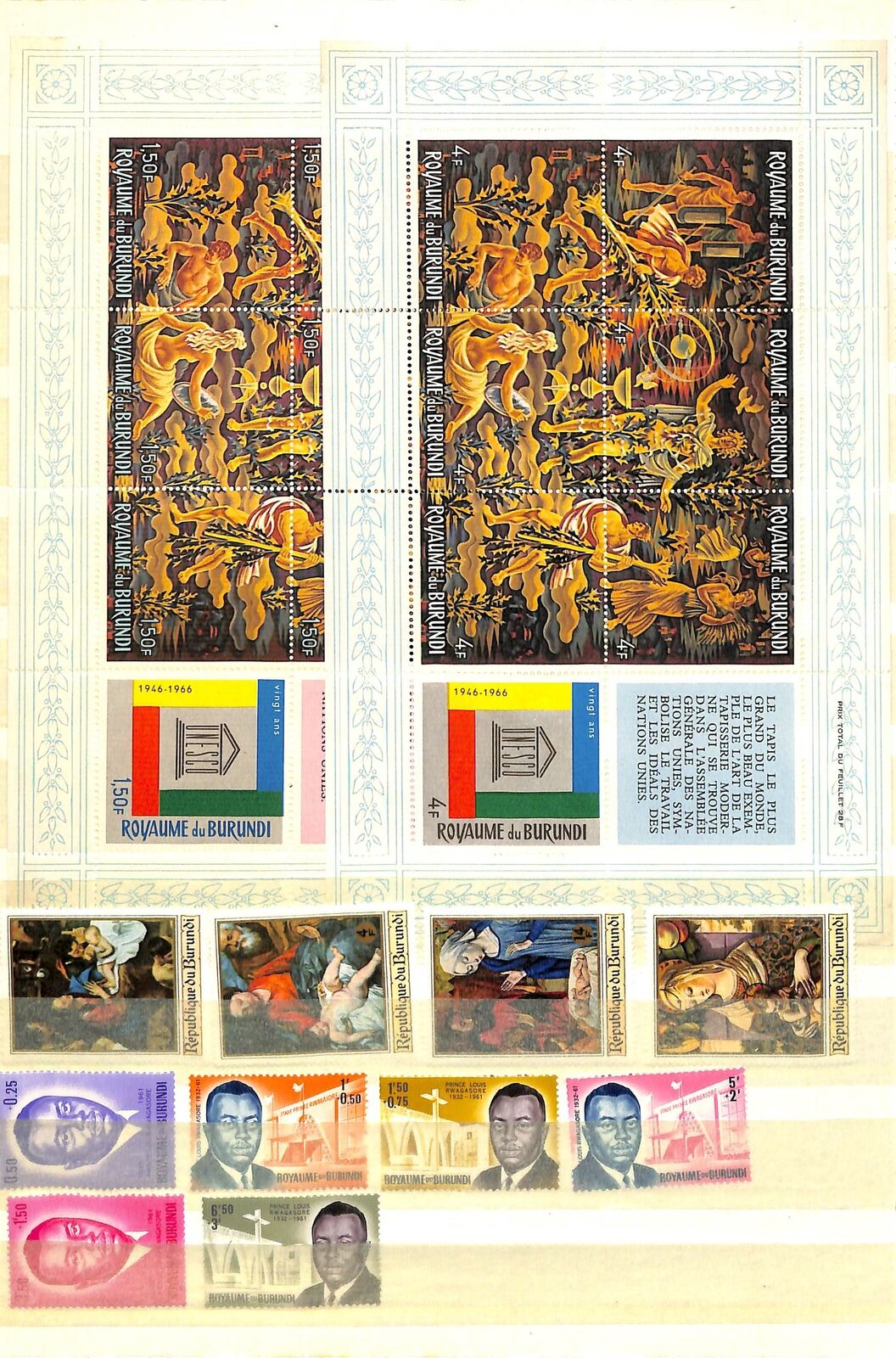 [OP4883] Burundi lot of stamps on 12 pages - Fresh Stock Dated December 2025