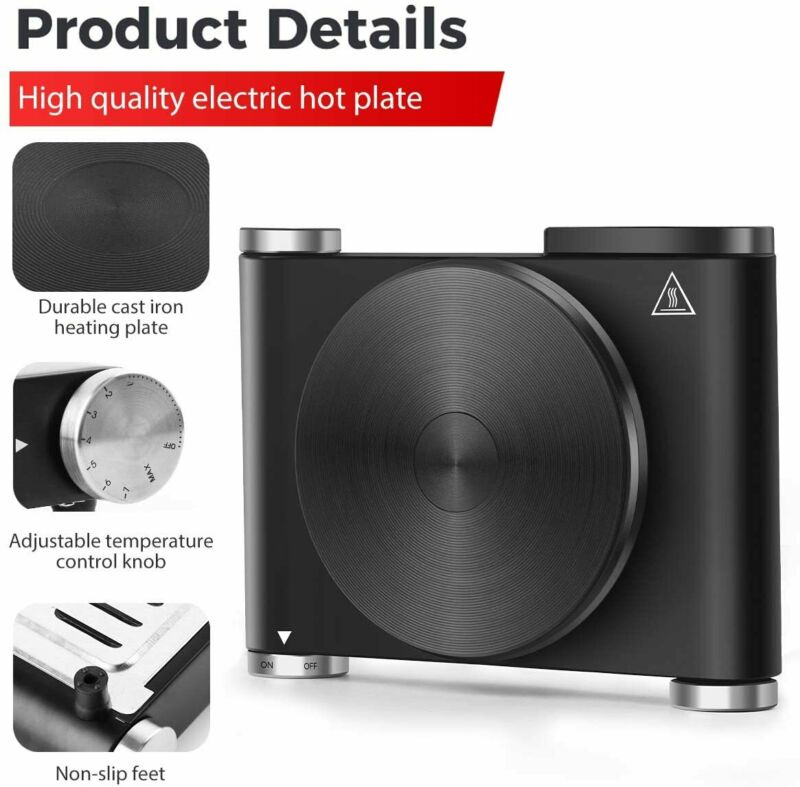 CUSIMAX Electric Hot Plate for Cooking Portable Single Burner - Fresh Stock Dated December 2025