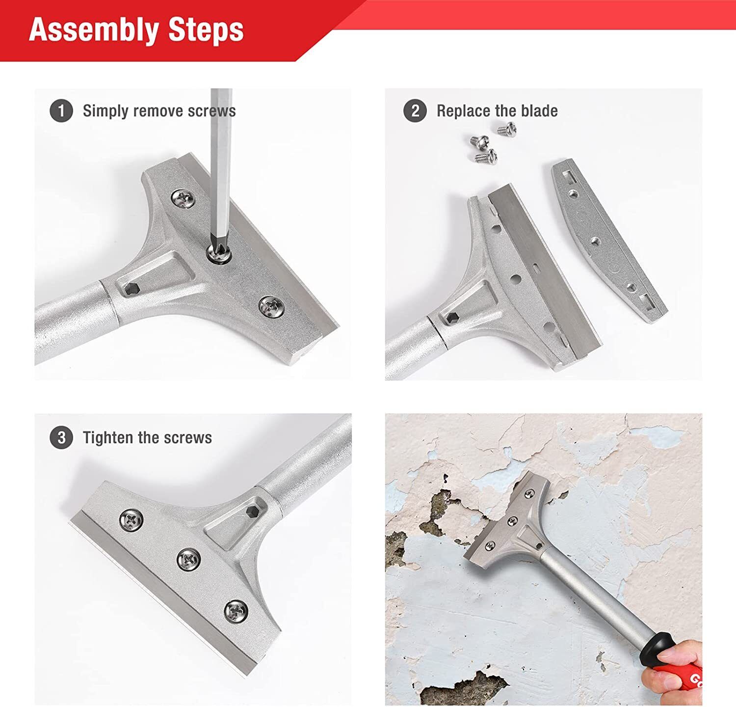 Goldblatt 2PC Razor Blade Scraper Heavy Duty 20PC 4-in Blades Floor Scraper Tool - Fresh Stock Dated February 2026
