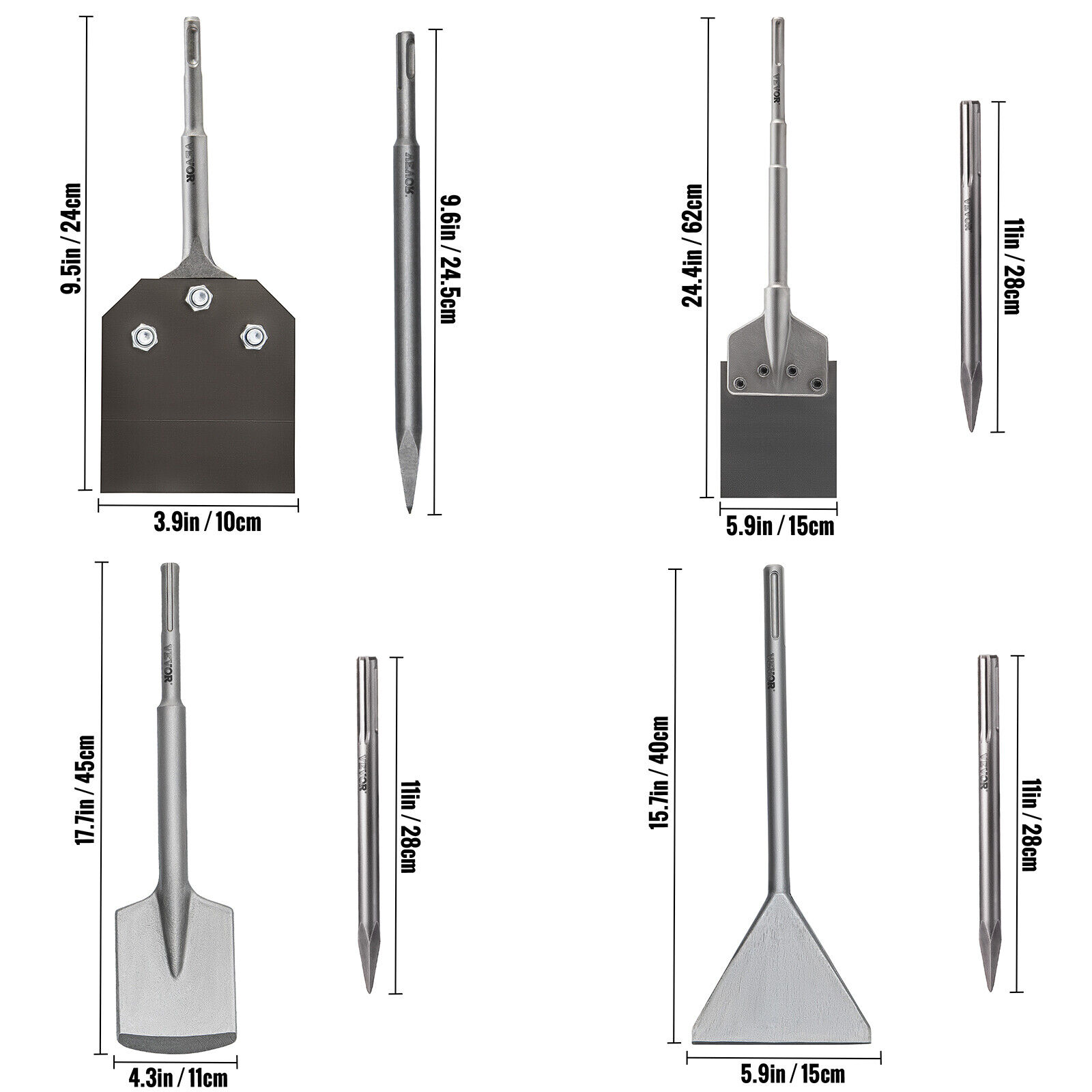 VEVOR SDS Plus/Max Chisel Floor Scraper 3.9