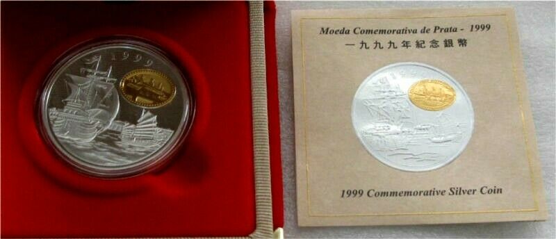 1999 MACAU STERLING SILVER COIN 100 PATACAS COA RETURN TO CHINA - Fresh Stock Dated February 2026