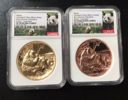 50set  NGC PF70 2017 Sino German Friendship Panda Medal Set 4pc - Fresh Stock Dated February 2026