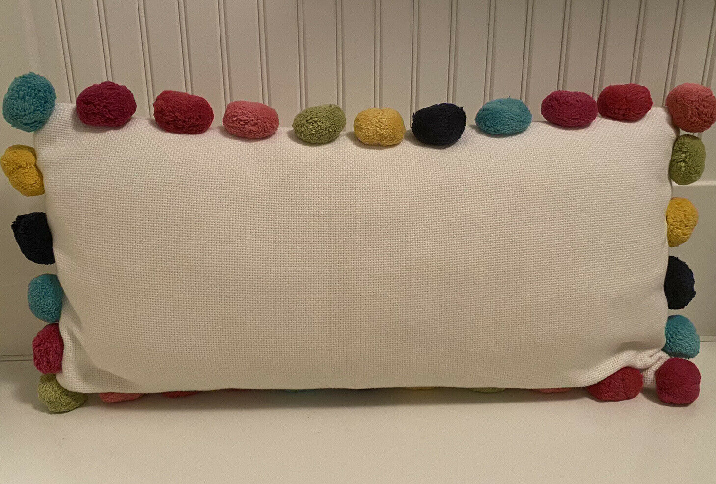 Pottery Barn Teen Pom Pom Organic Pillow Cover With Insert 12