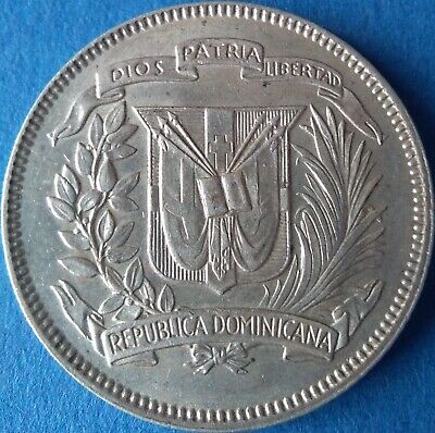 DOMINICAN REPUBLIC 25 CENTAVOS 1961 SILVER Dominicana Dominikanische Dominicaine - Fresh Stock Dated December 2025