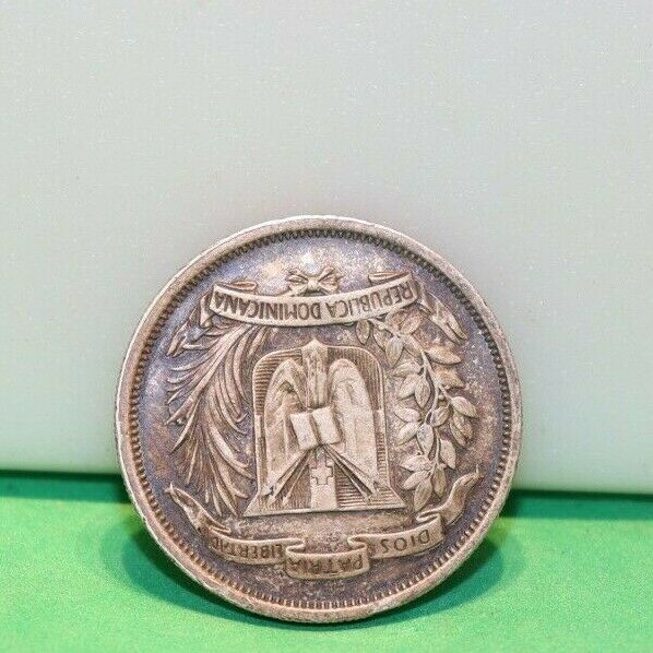 1937- Dominican Republic MEDIO - 1/2 Peso 0.900 Silver Coin- Rare. Km # 21. - Fresh Stock Dated February 2026