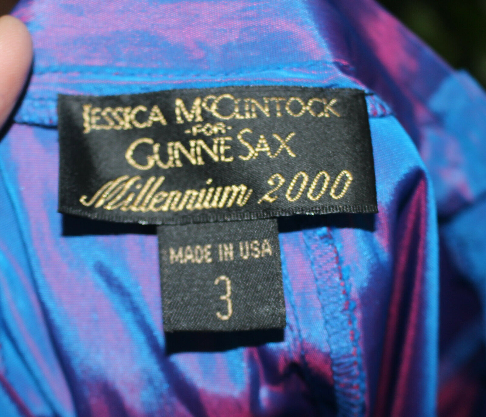 VTG Jessica McClintock Gunne Sax Blue Purple Skirt 3 Millenium 2000 Color Shift - Fresh Stock Dated March 2026