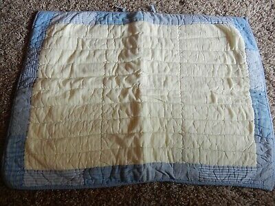 Set of 2 Pottery Barn Kids Quilted Blue PLAID Pillow Case/SHAMs {Fabric} Pair - Fresh Stock Dated December 2025