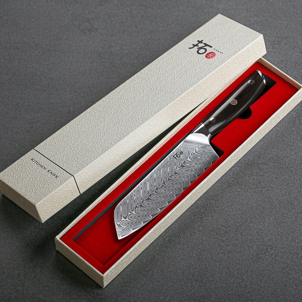 TURWHO 7in Santoku Knife 67-Layer Japanese VG10 Damascus Steel Kitchen Knife - Fresh Stock Dated February 2026