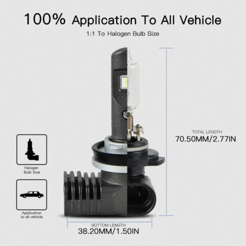 H11 H9 LED Headlight Bulbs For Harley V-Rod Muscle VRSCF 2002-2017 High/Low Beam - Fresh Stock Dated February 2026