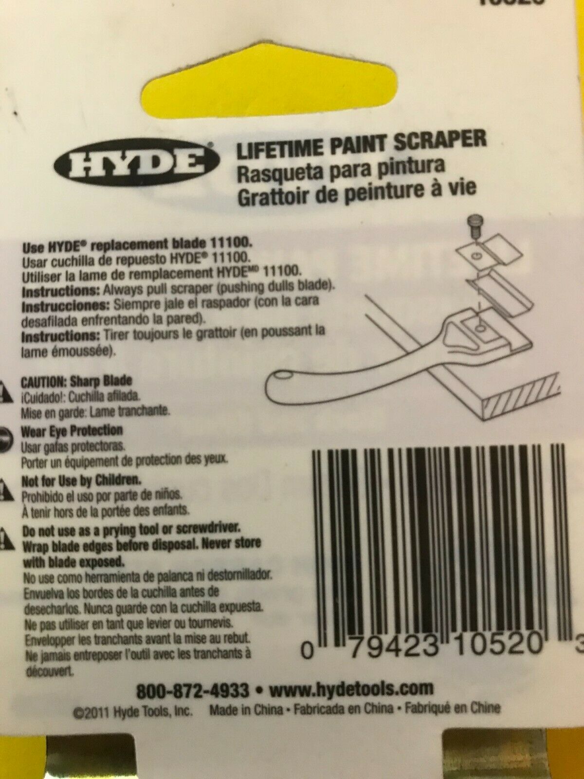 Hyde 10520 Paint Scraper 2-1/2 inch  64MM Double Edge Blade FREE SHIP - Fresh Stock Dated February 2026