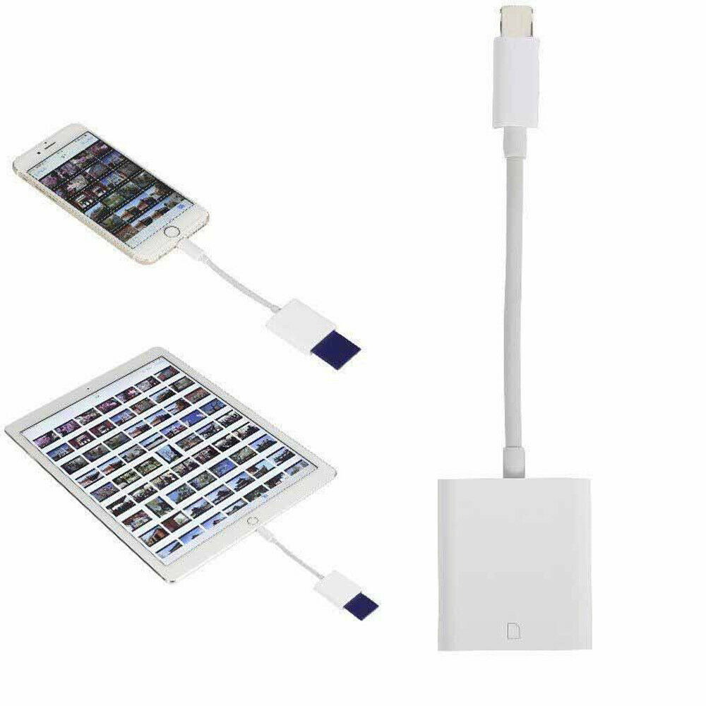 For Camera to SD TF Memory Card Adapter Reader for iPhone7 8 11 X XS XR iPad IOS - Fresh Stock Dated December 2025