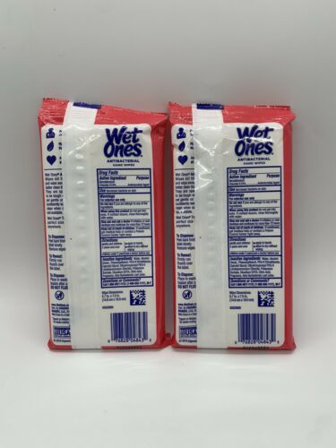 Wet Ones Wipes Fresh Scent Hand Wipe Travel Pack 20 Count Lot Of 2 - New - Fresh Stock Dated February 2026