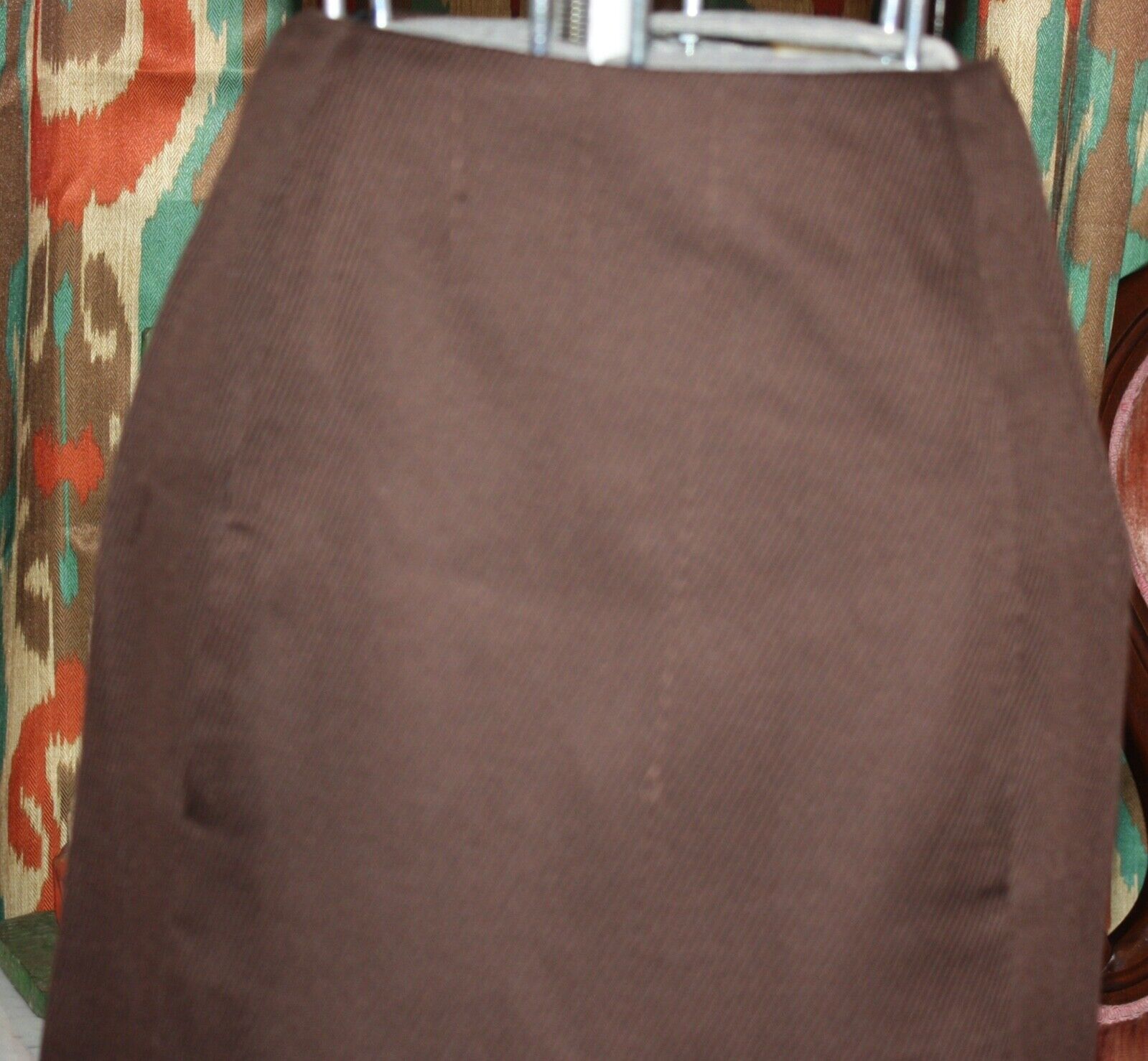 Vintage 1960s Evan-Picone Bullock's Brown Wool Ribbed Knit Pencil Skirt Sz S - Fresh Stock Dated March 2026