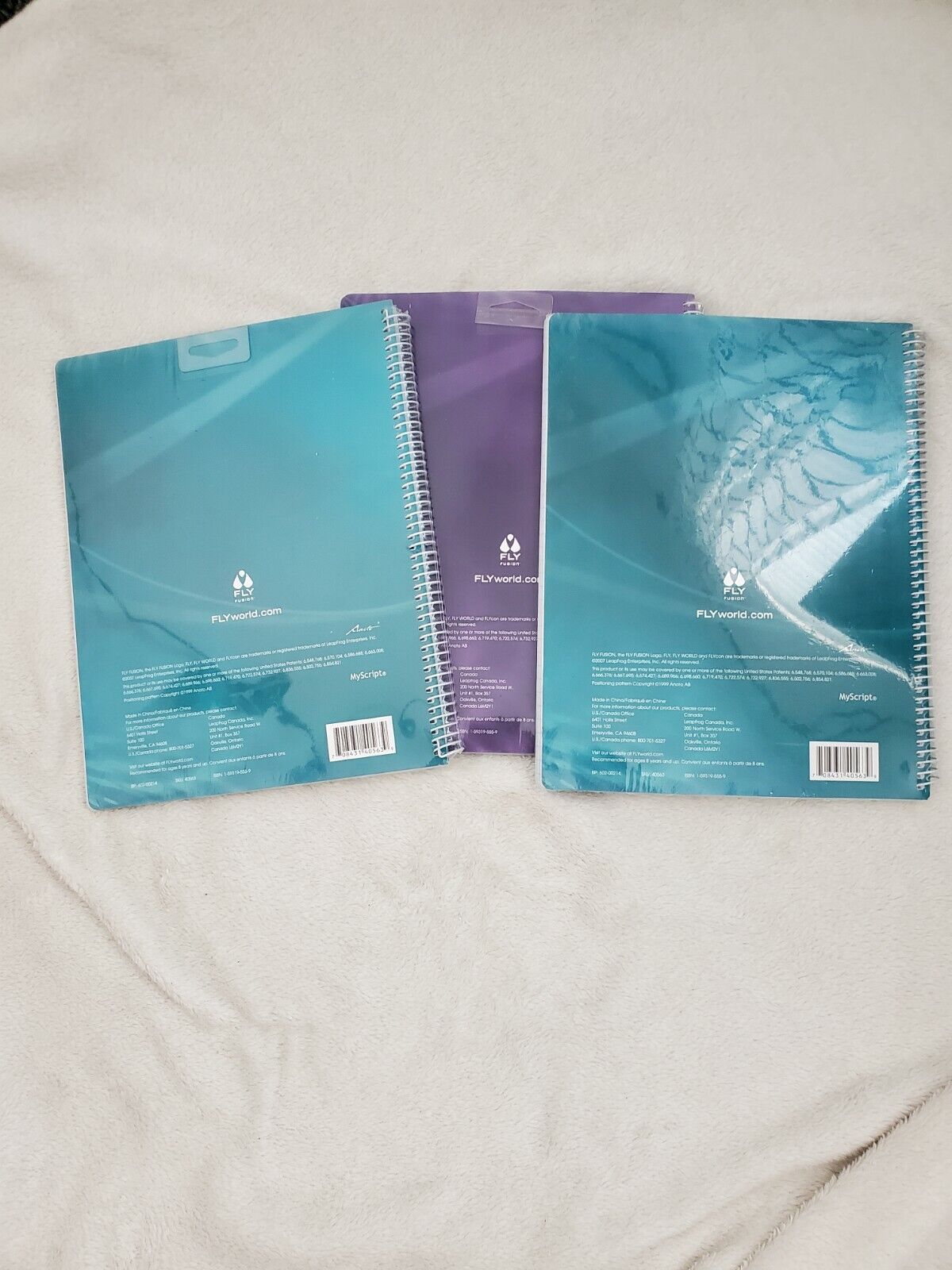 3 Fly Fusion Digital Pen Paper 160 Page Notebook Teal Purple Refill Replacement - Fresh Stock Dated February 2026