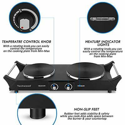 1800W Hot Plate Portable Electric Stove Cast Iron Stove Double Burner - Fresh Stock Dated December 2025