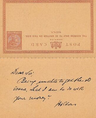 Jamaica 1911 Post Porto Card To Montserrat - Fresh Stock Dated February 2026