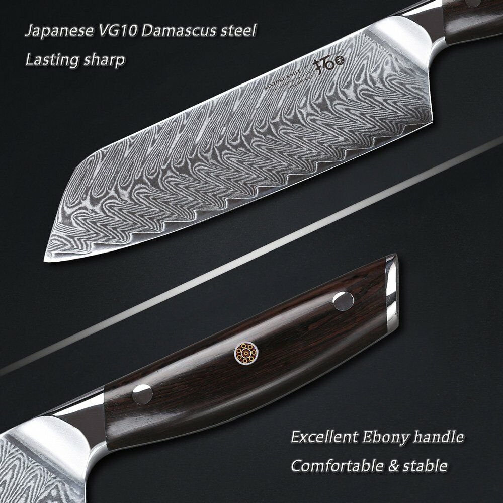 TURWHO 7in Santoku Knife 67-Layer Japanese VG10 Damascus Steel Kitchen Knife - Fresh Stock Dated February 2026