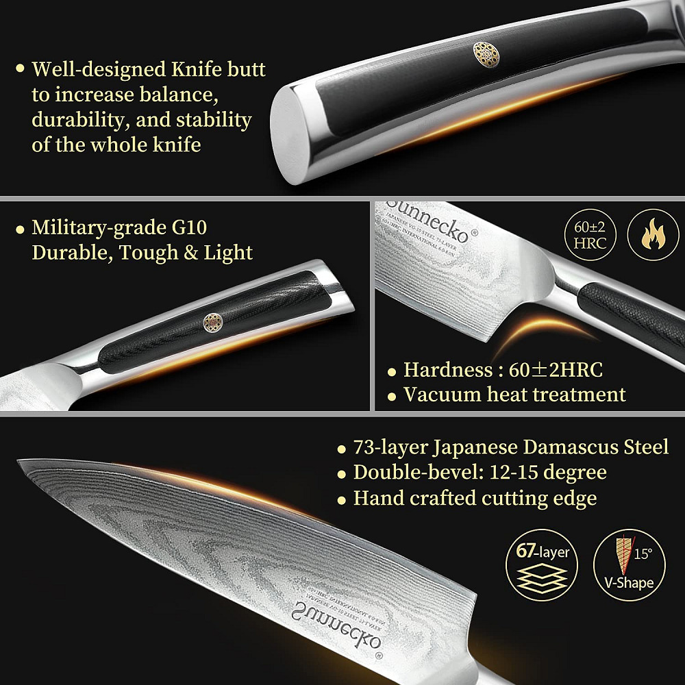 6.5 inch Chef Knife Japanese VG10 Damascus Steel Kitchen Slicing Cooking Cutlery - Fresh Stock Dated February 2026